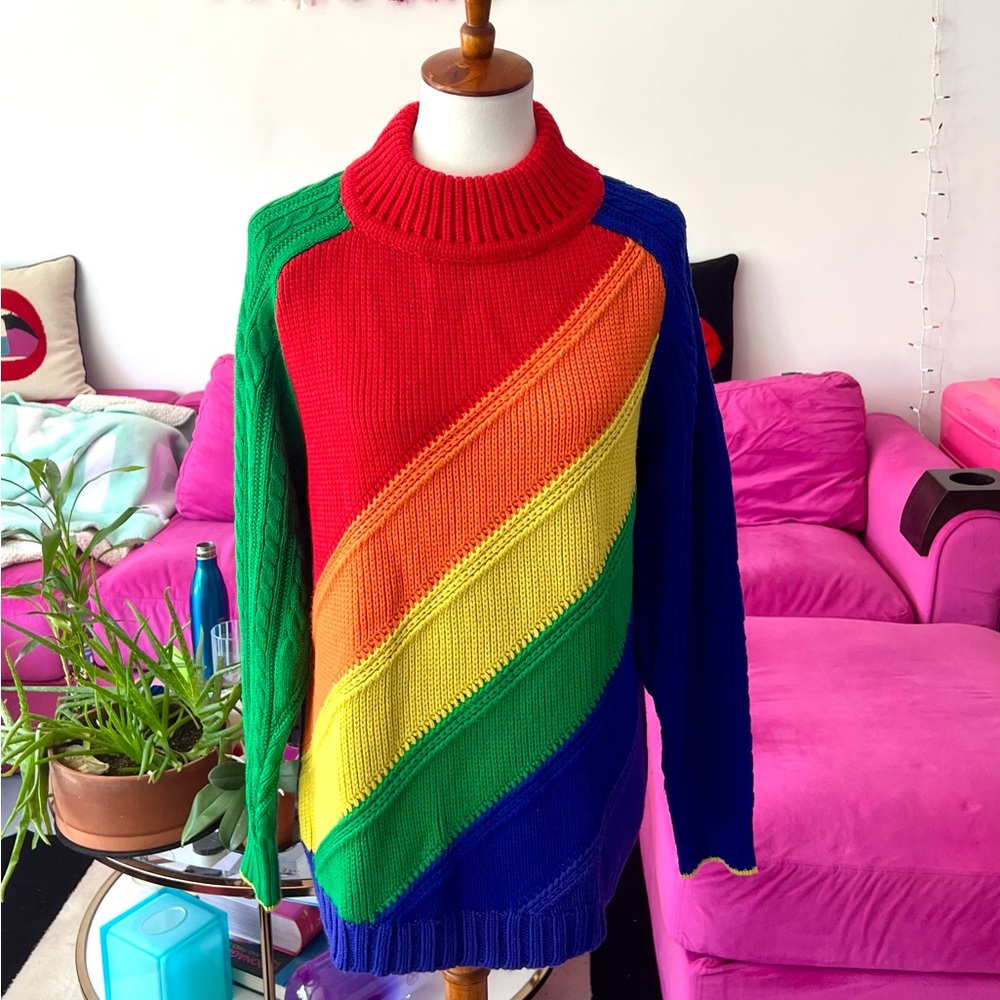 Rare, Fabulous Burberry Rainbow Knitted Sweater